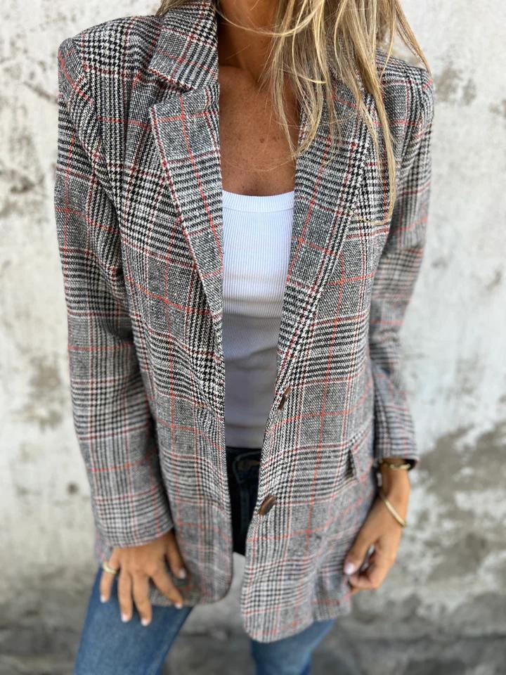 Elodie Glen-Plaid Blazer