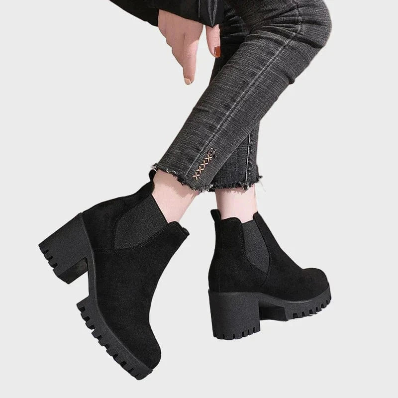 Grace Pointed Toe Kitten Heel Boots