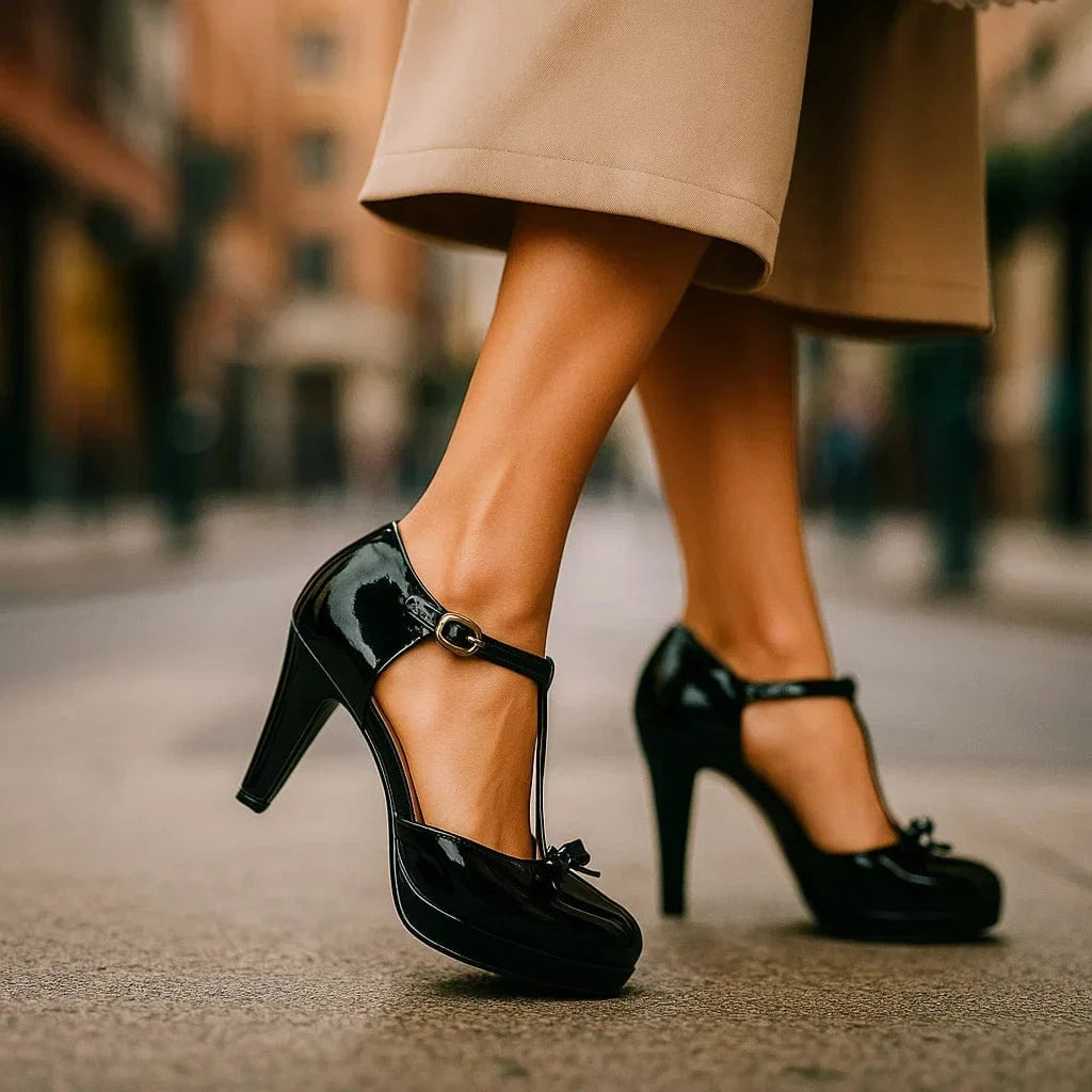 Marlen Bowed Platform Pumps