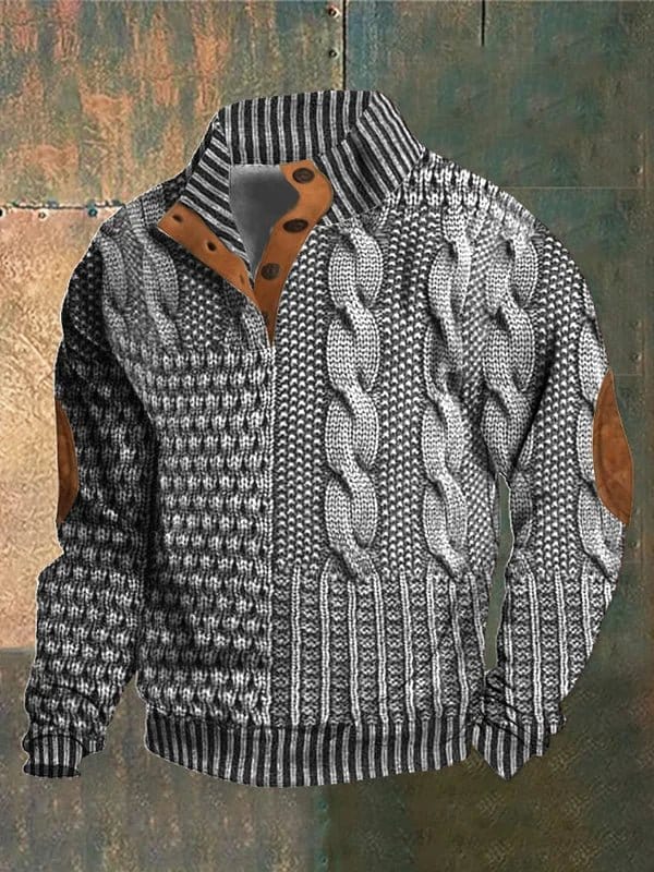 Grady Elbow-Patch Cable Sweater