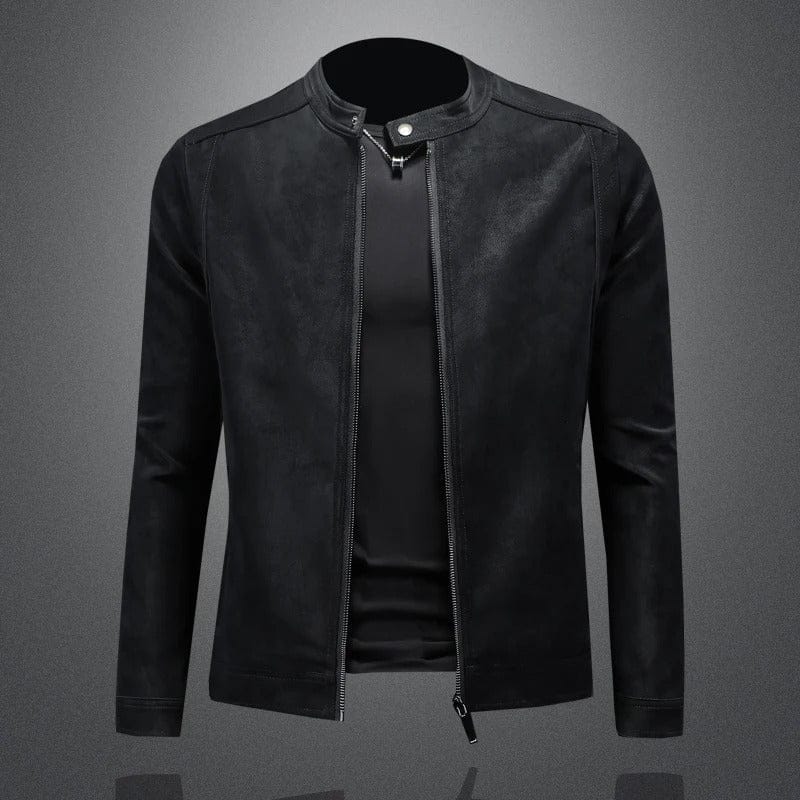Robert Suede-Trim Leather Jacket