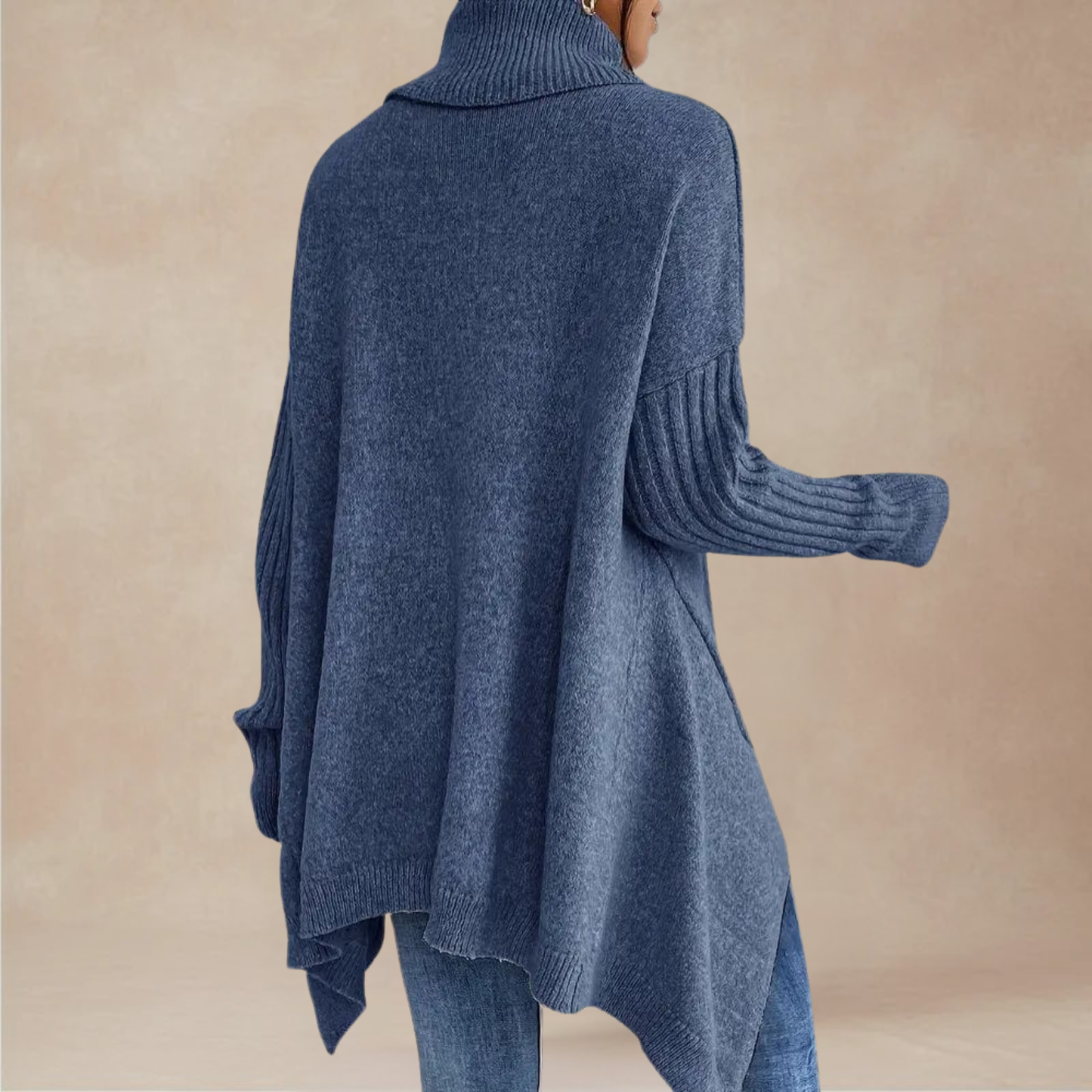 Marin Rib-Sleeve Tunic Sweater