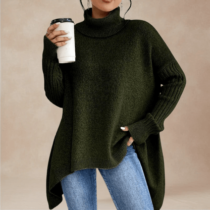 Marin Rib-Sleeve Tunic Sweater