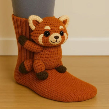 Furry Friends Knit Socks