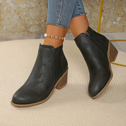 Iris Leather Zip Boots