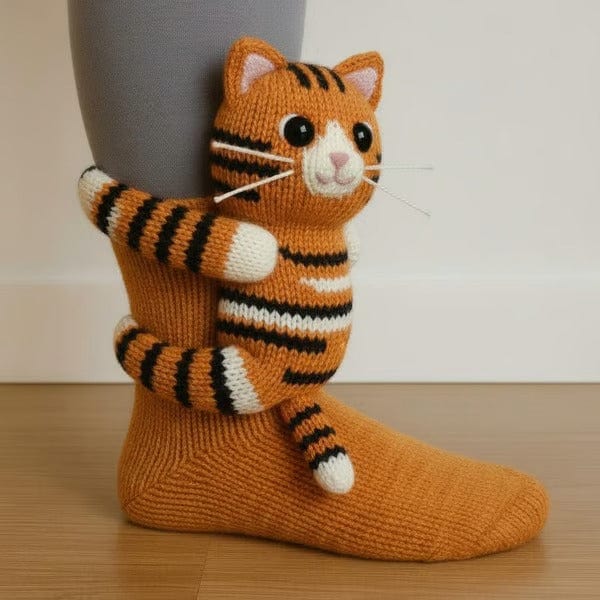 Furry Friends Knit Socks