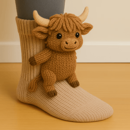 Furry Friends Knit Socks
