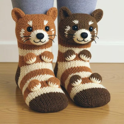 Furry Friends Knit Socks