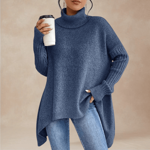 Marin Rib-Sleeve Tunic Sweater