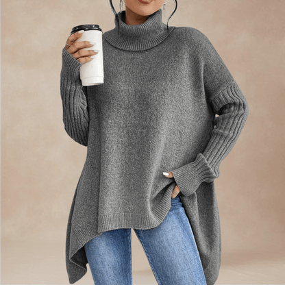 Marin Rib-Sleeve Tunic Sweater