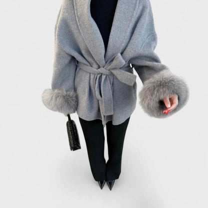Mira Plush Cuff Wool Coat