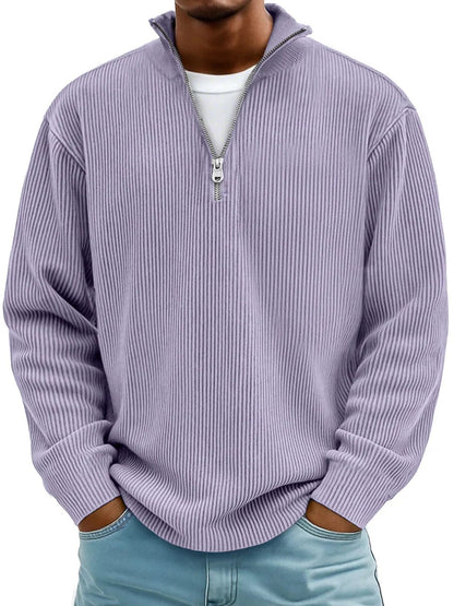 Tate Core-Rib Mock Sweater