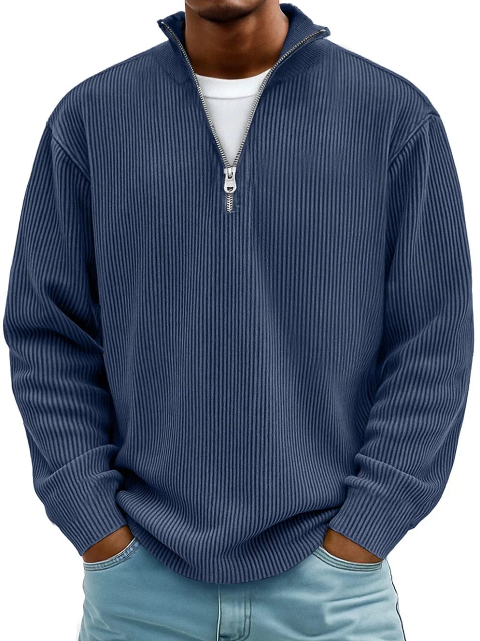 Tate Core-Rib Mock Sweater