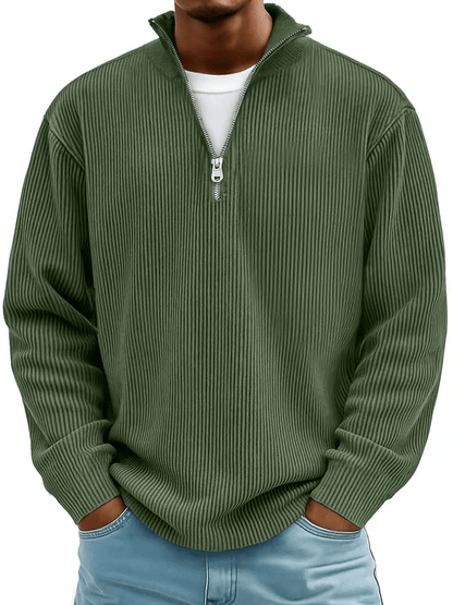 Tate Core-Rib Mock Sweater