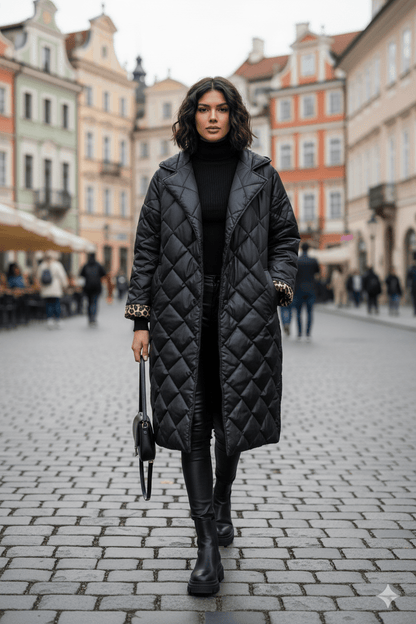 Lena Quilted Leopard Coat