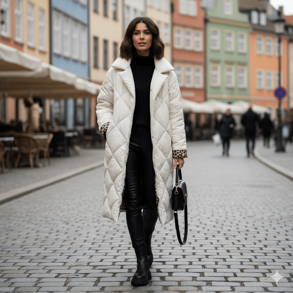 Lena Quilted Leopard Coat