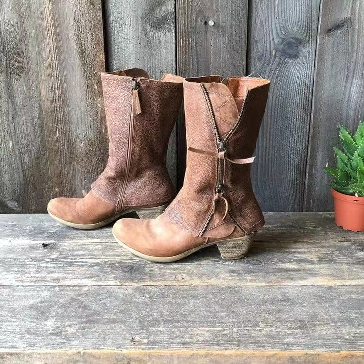 Jolie Vintage-Edge Zip Boot