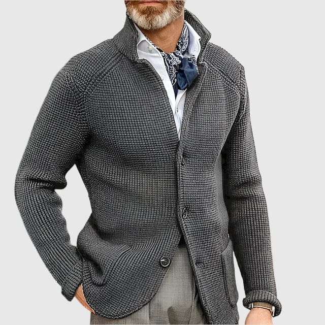 Rowan Grid-Texture Button Cardigan