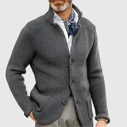 Rowan Grid-Texture Button Cardigan