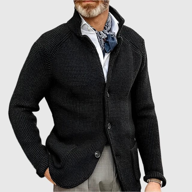 Rowan Grid-Texture Button Cardigan