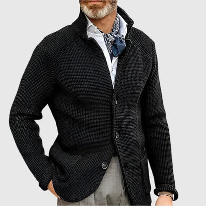Rowan Grid-Texture Button Cardigan