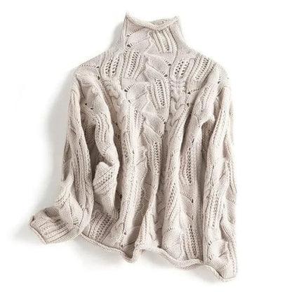Celine Leaf-Stitch Knit Sweater