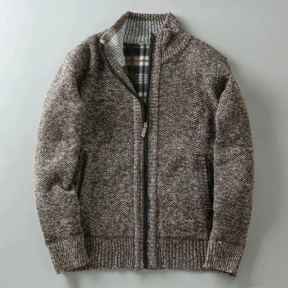 Jude Plaid-Faced Knit Jacket