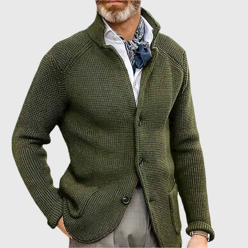 Rowan Grid-Texture Button Cardigan