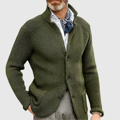 Rowan Grid-Texture Button Cardigan