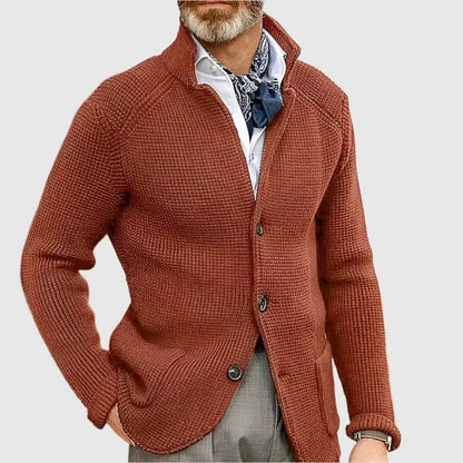 Rowan Grid-Texture Button Cardigan