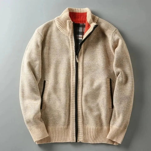 Jude Plaid-Faced Knit Jacket