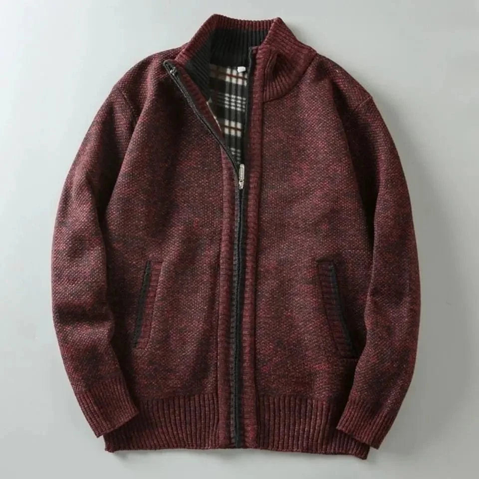Jude Plaid-Faced Knit Jacket