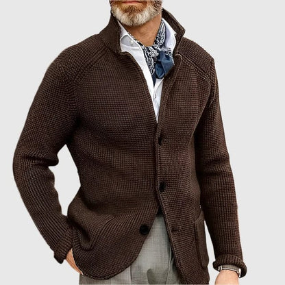 Rowan Grid-Texture Button Cardigan