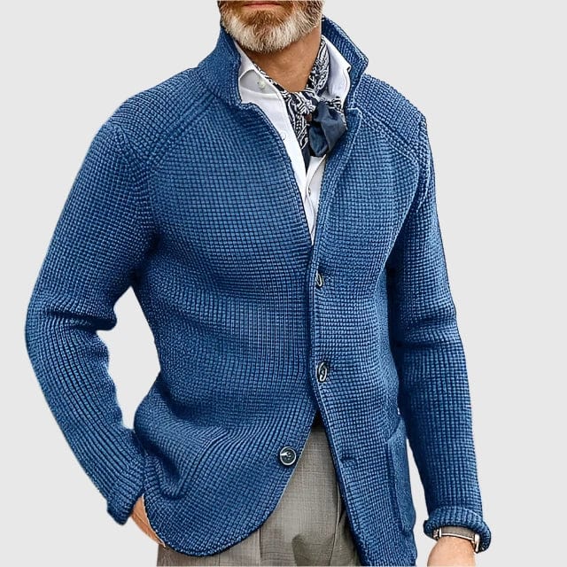Rowan Grid-Texture Button Cardigan
