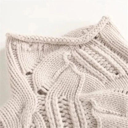 Celine Leaf-Stitch Knit Sweater