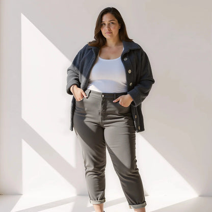 Eliana Fuzzy Buttoned Jacket