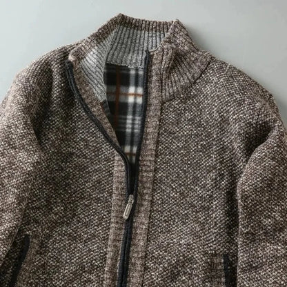 Jude Plaid-Faced Knit Jacket