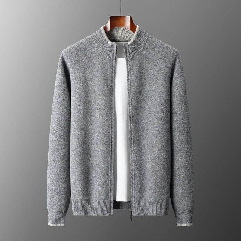 Caspian Minimal Zip Cardigan