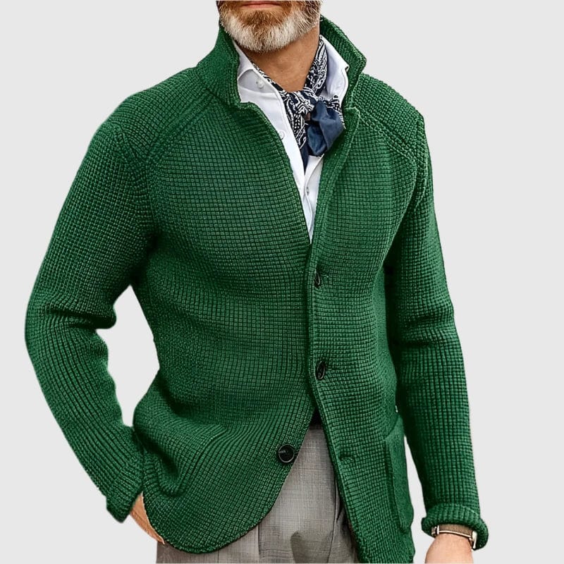 Rowan Grid-Texture Button Cardigan