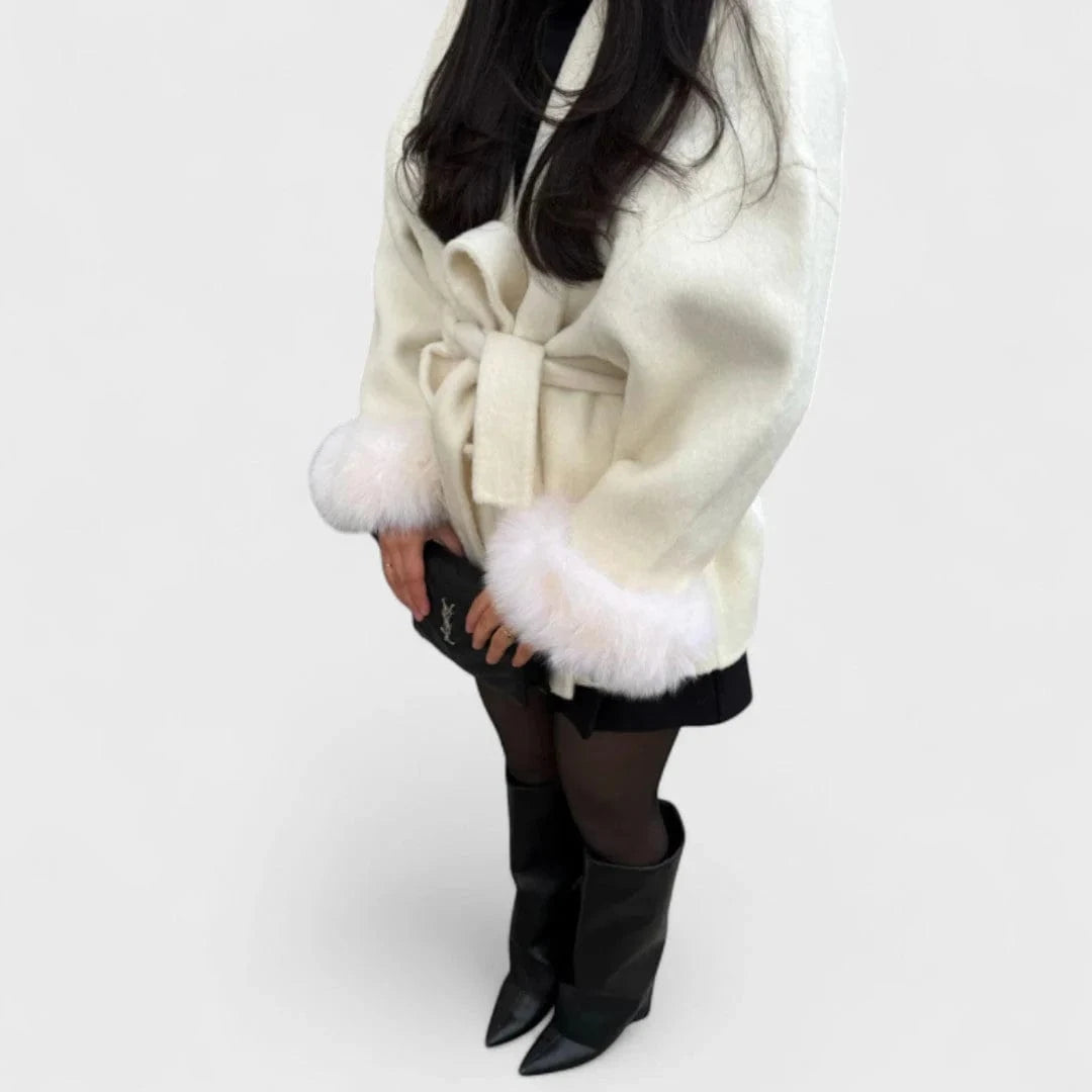 Mira Plush Cuff Wool Coat