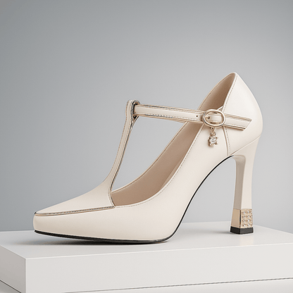 Maris Gold-Cap Block Heel