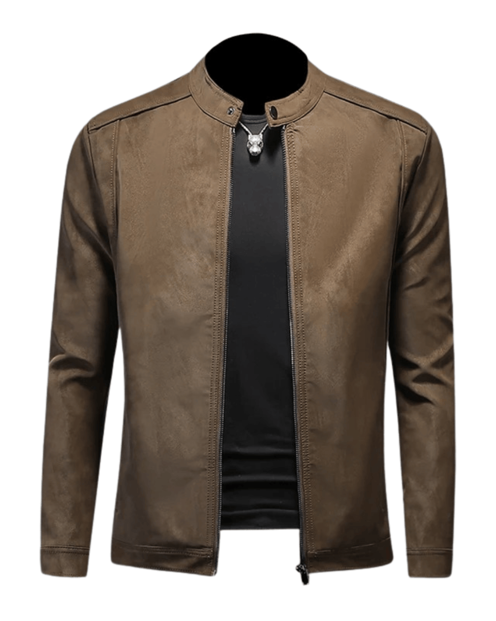 Robert Suede-Trim Leather Jacket