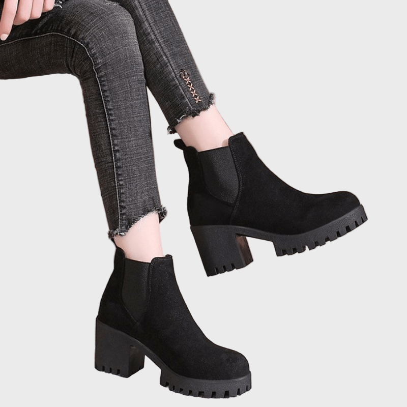 Grace Pointed Toe Kitten Heel Boots