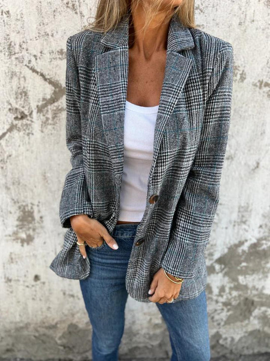 Elodie Glen-Plaid Blazer