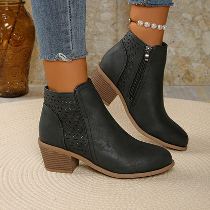 Iris Leather Zip Boots