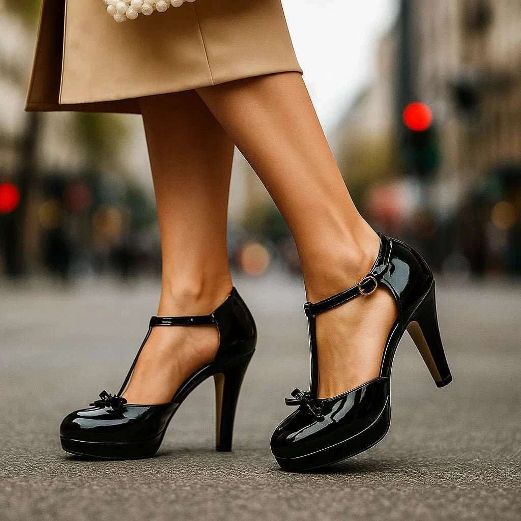 Marlen Bowed Platform Pumps
