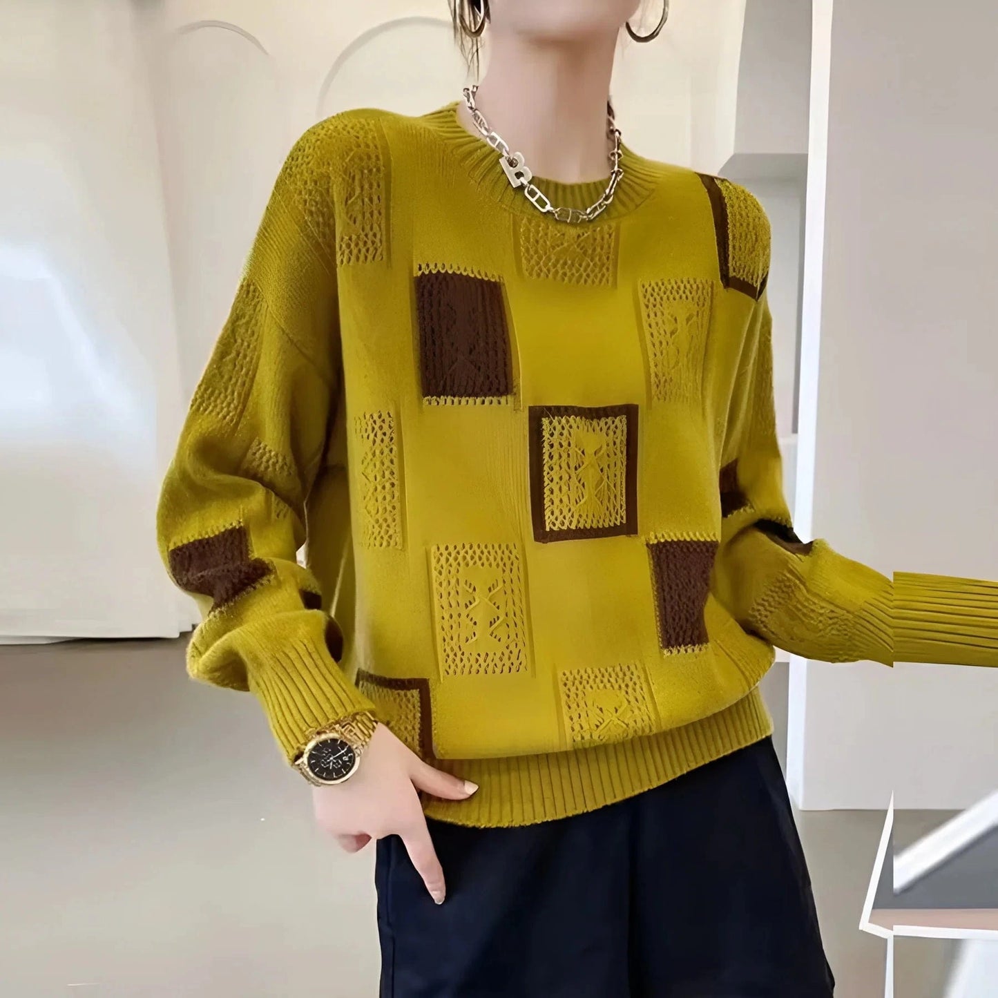 Sabine Graphic Block Sweater