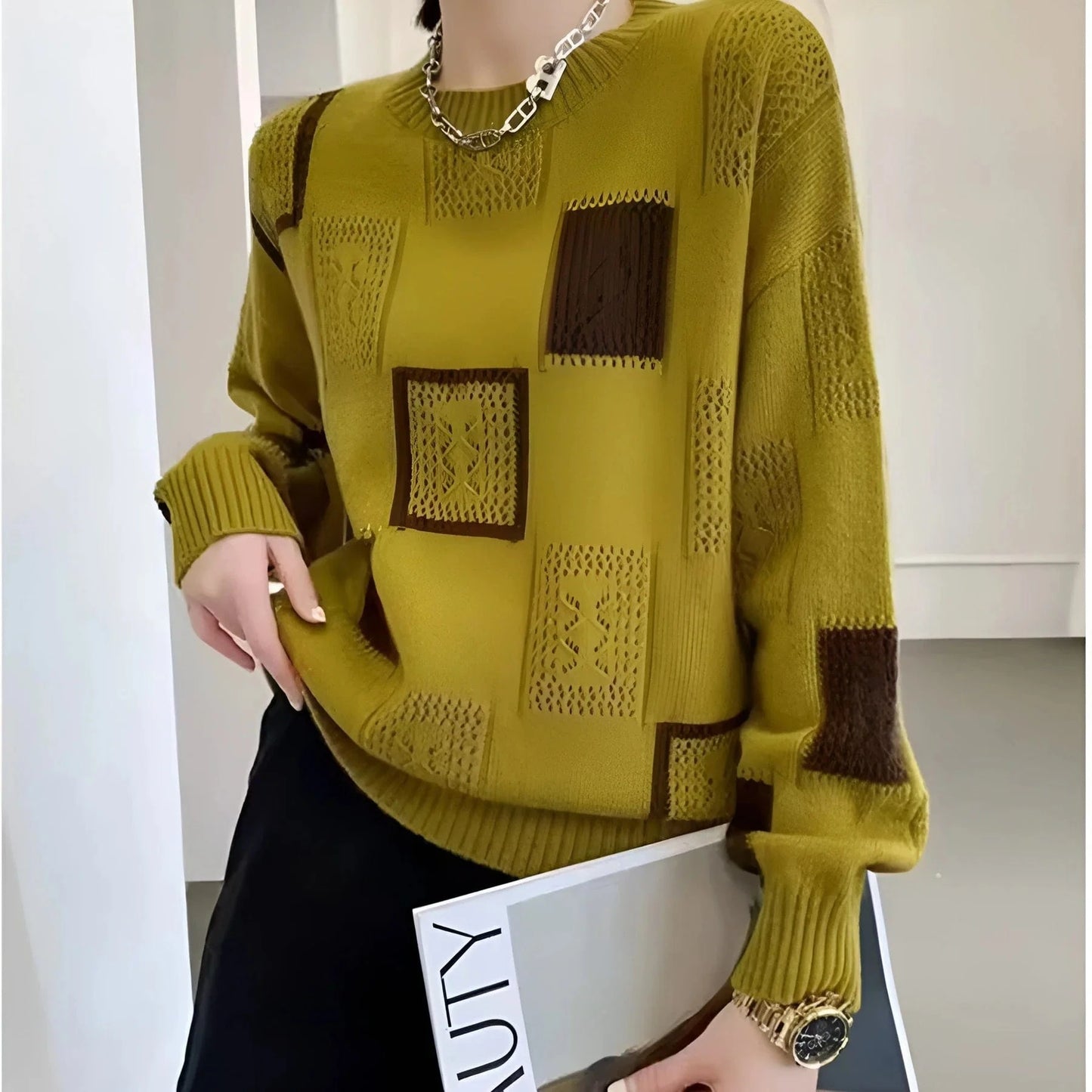 Sabine Graphic Block Sweater