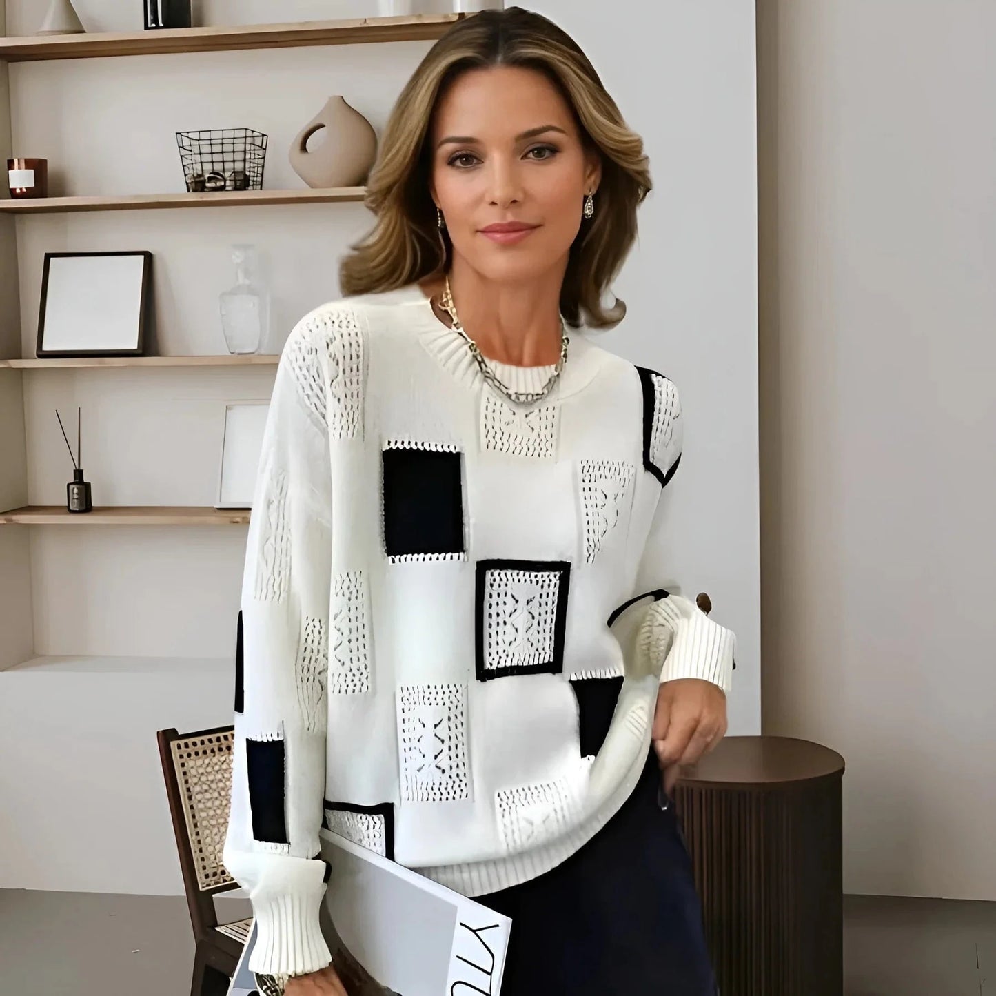 Sabine Graphic Block Sweater