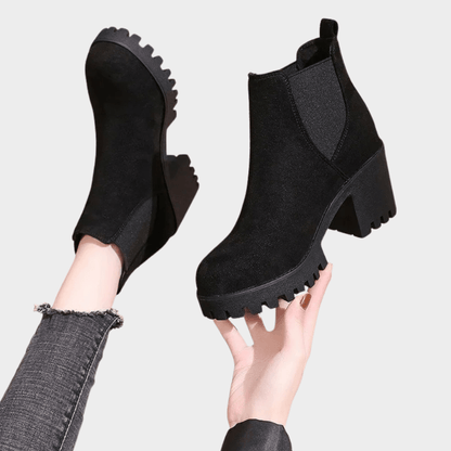 Grace Pointed Toe Kitten Heel Boots